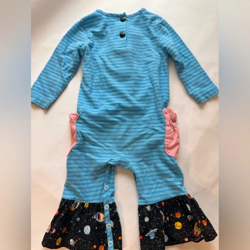 12M Ricrac & Ruffles Mystery Space Romper